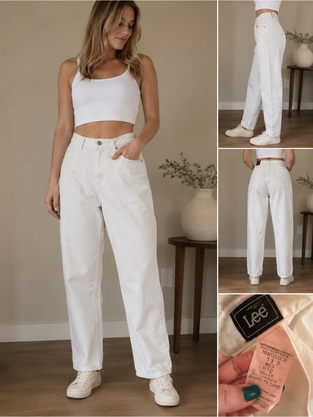 Vintage Lee Classic White Pants size 10P